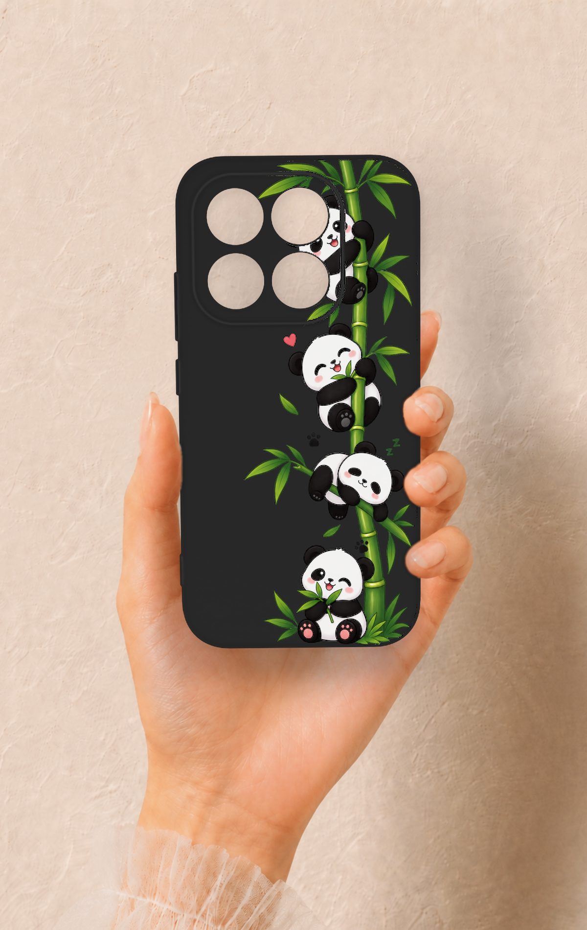 Mi 17 5G Uyumlu Sevimli Panda Bambu Desenli Silikon Kılıf