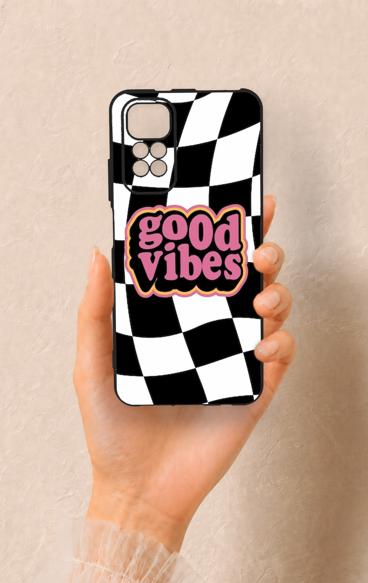 Redmi Note 11S Uyumlu Black Good Vibes Desenli Silikon Kılıf