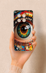 Tecno Camon 30 Uyumlu Renkli Göz Bebeği Desenli Silikon Kılıf