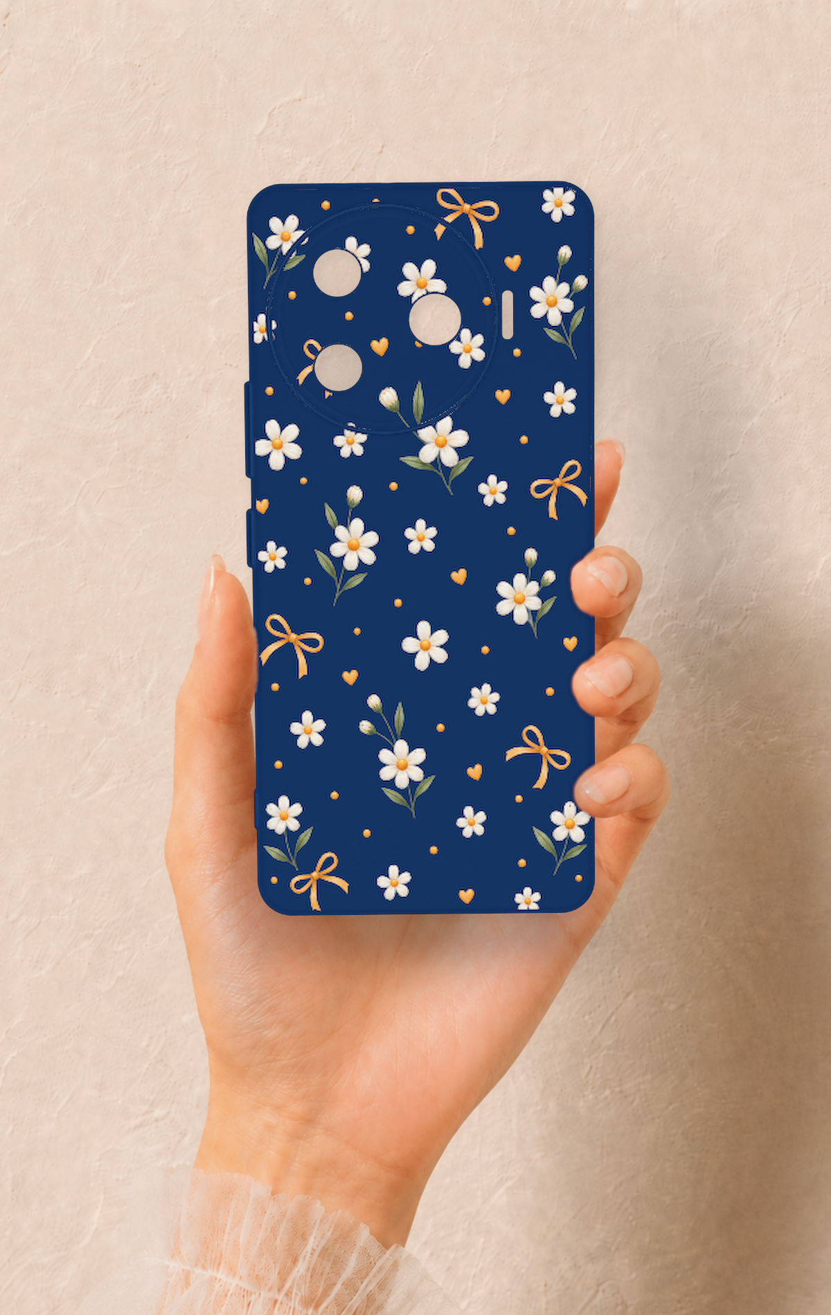 Tecno Camon 30 Pro 5G Uyumlu Papatya Fiyonk Desenli Silikon Kılıf
