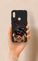 Huawei Y6 2019 Uyumlu Hello Cat Desenli Silikon Kılıf