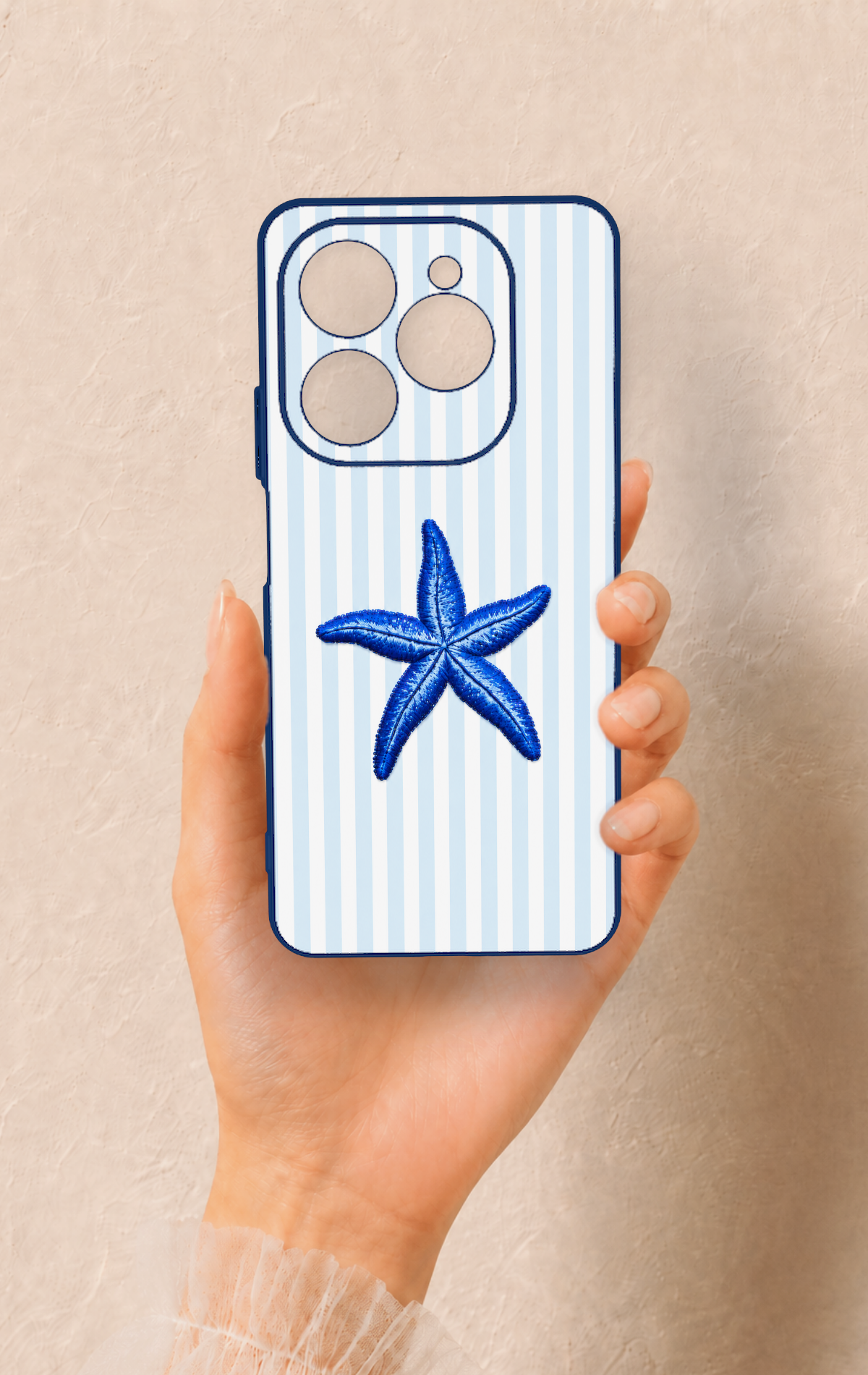 Tecno Spark 20 Pro Uyumlu Mavi Deniz Yıldızı Desenli Silikon Kılıf