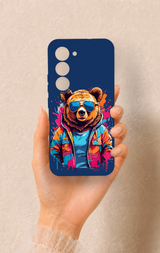 Tecno Spark 40 Pro Uyumlu Gözlüklü Ayı Desenli Silikon Kılıf