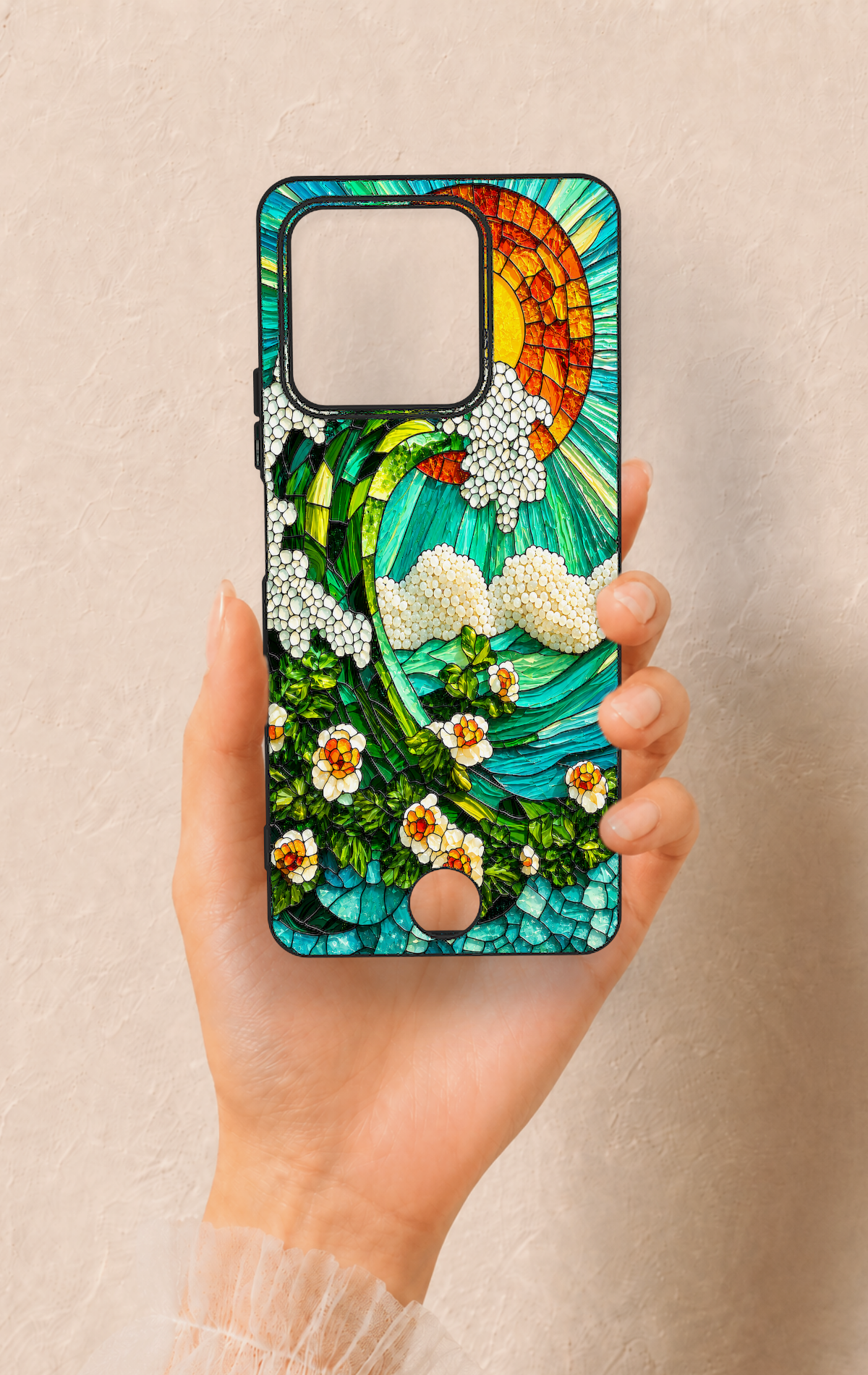 Reeder S71 Uyumlu Mozaik Okyanus Dalgası Desenli Silikon Kılıf
