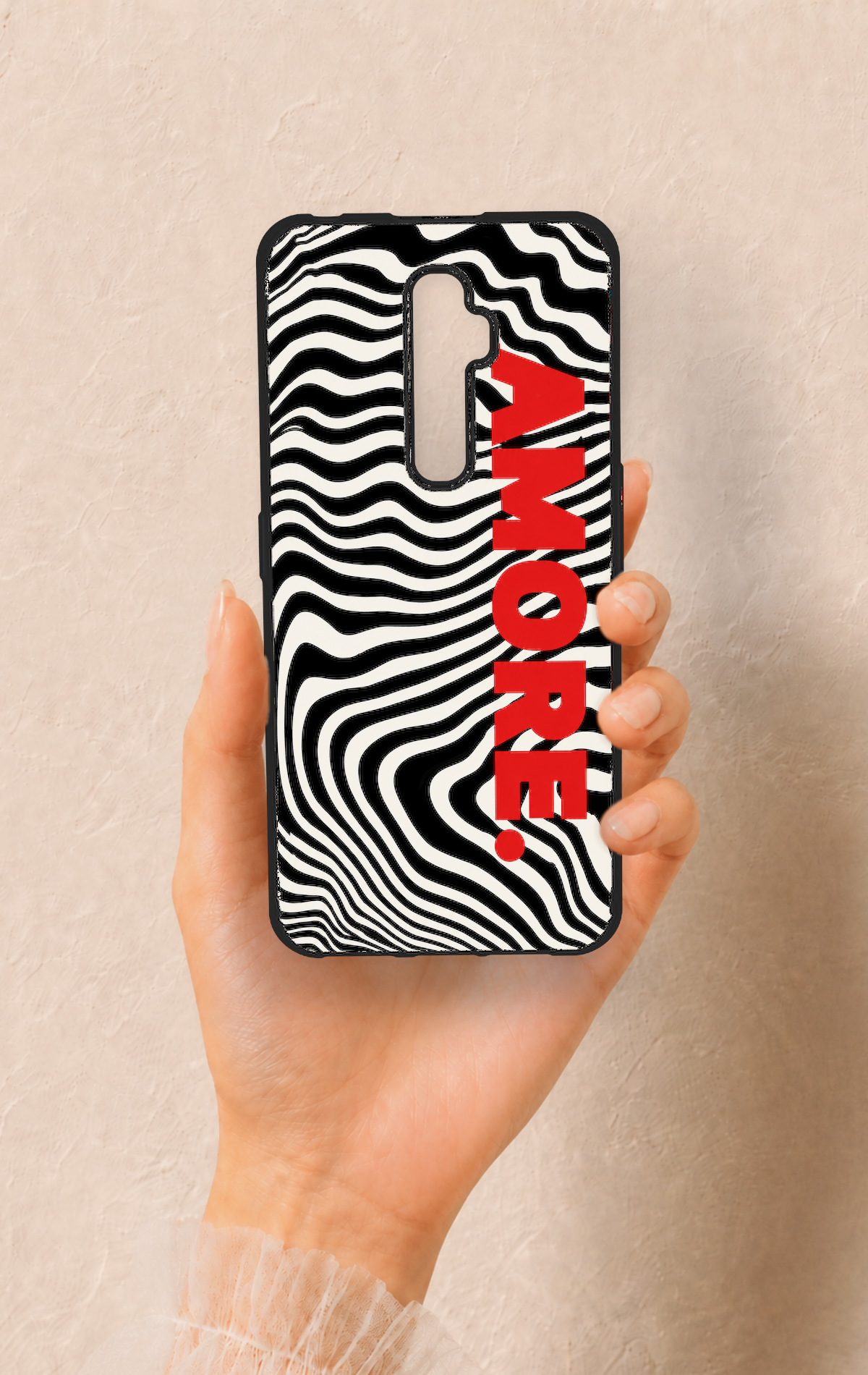 Oppo Reno 2Z Uyumlu Zebra Amore Desenli Silikon Kılıf