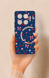 İnfinix Gt 20 Pro Uyumlu Çiçek Kiraz Fiyonk Desenli Silikon Kılıf