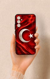 Samsung A34 Uyumlu Türk Bayrağı Desenli Silikon Kılıf