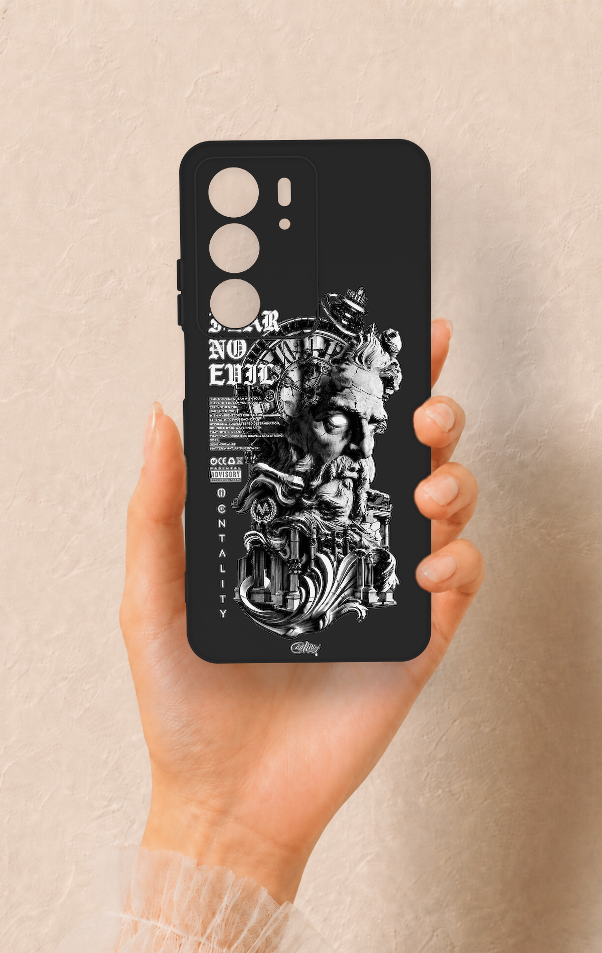 Realme C75 Uyumlu Fear No Evil Desenli Silikon Kılıf