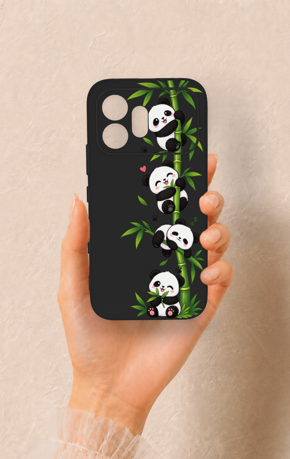 Honor 600 Uyumlu Sevimli Panda Bambu Desenli Silikon Kılıf