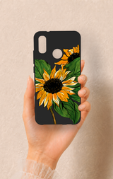 Huawei P20 Lite Uyumlu Ay Çiçeği Desenli Silikon Kılıf