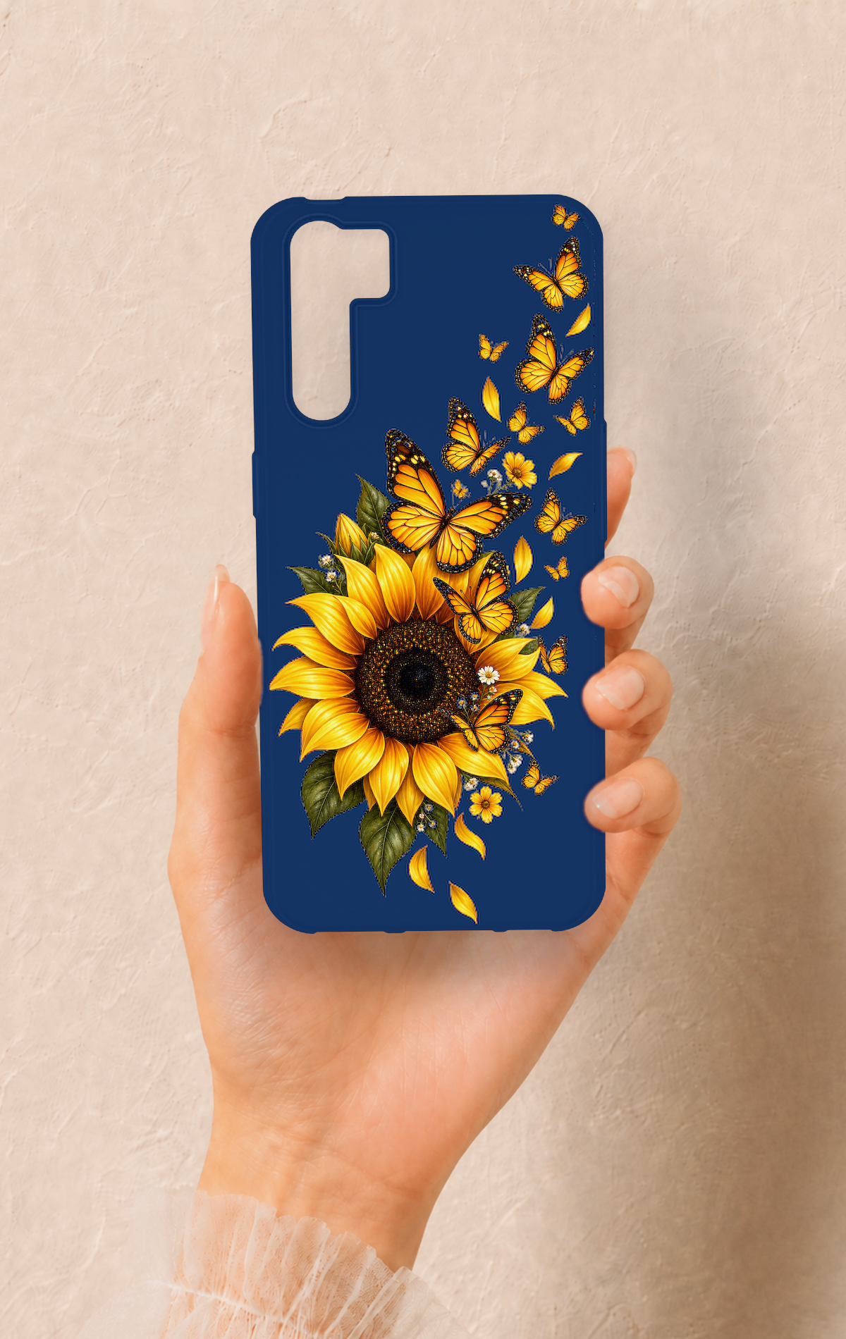Oppo A91 Uyumlu Ayçiçeği Desenli Silikon Kılıf