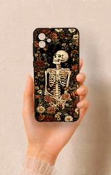 Samsung A04 Uyumlu Çiçek İskelet Desenli Silikon Kılıf