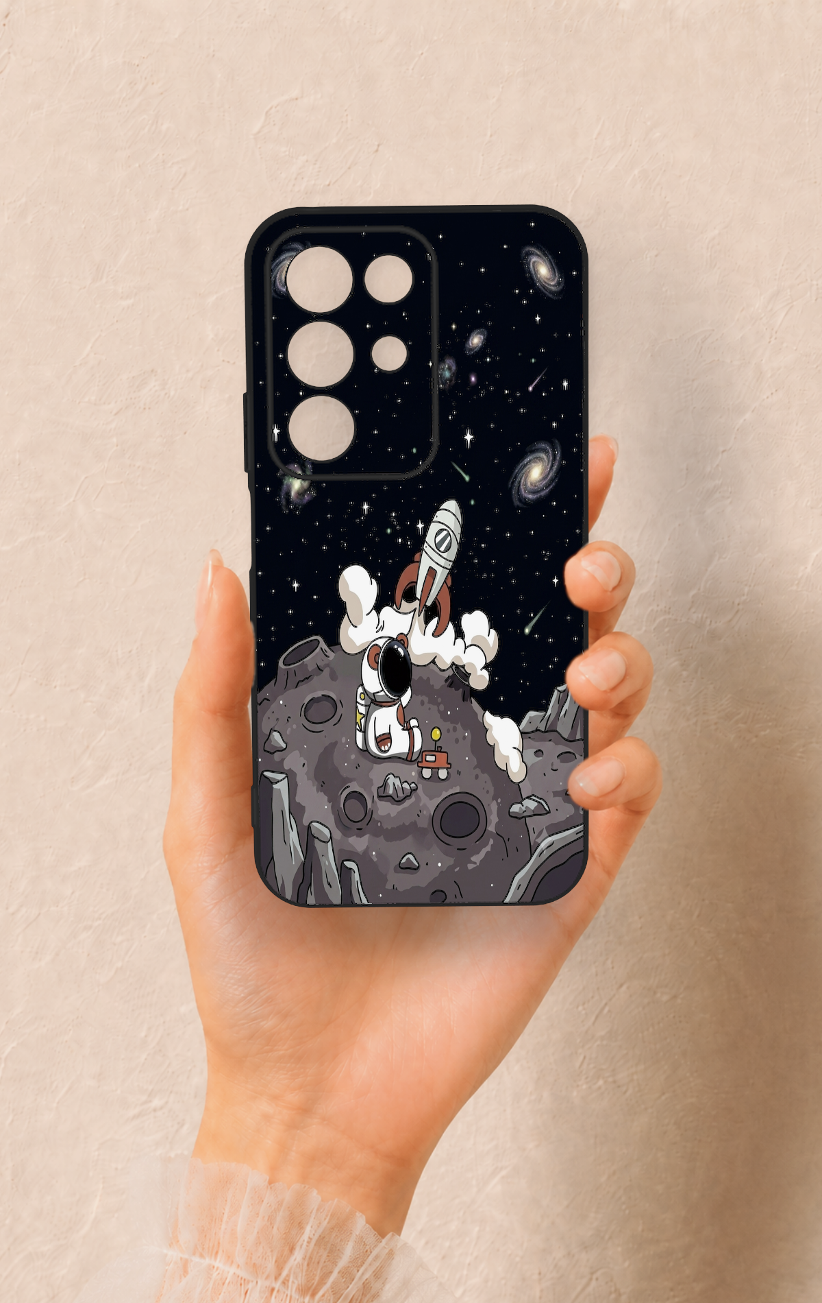 Realme C85 5G Uyumlu Uzay Astronot Desenli Silikon Kılıf