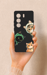 Tecno Camon 40 4G Uyumlu Kedi Ekibi Desenli Silikon Kılıf