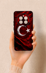 Realme 12 4G Uyumlu Kurt Türk Bayrağı Desenli Silikon Kılıf