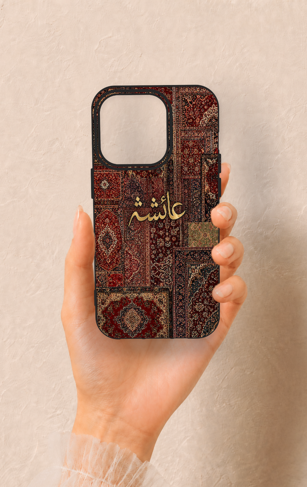 iPhone 14 Pro Uyumlu Vintage Halı Desenli Silikon Kılıf