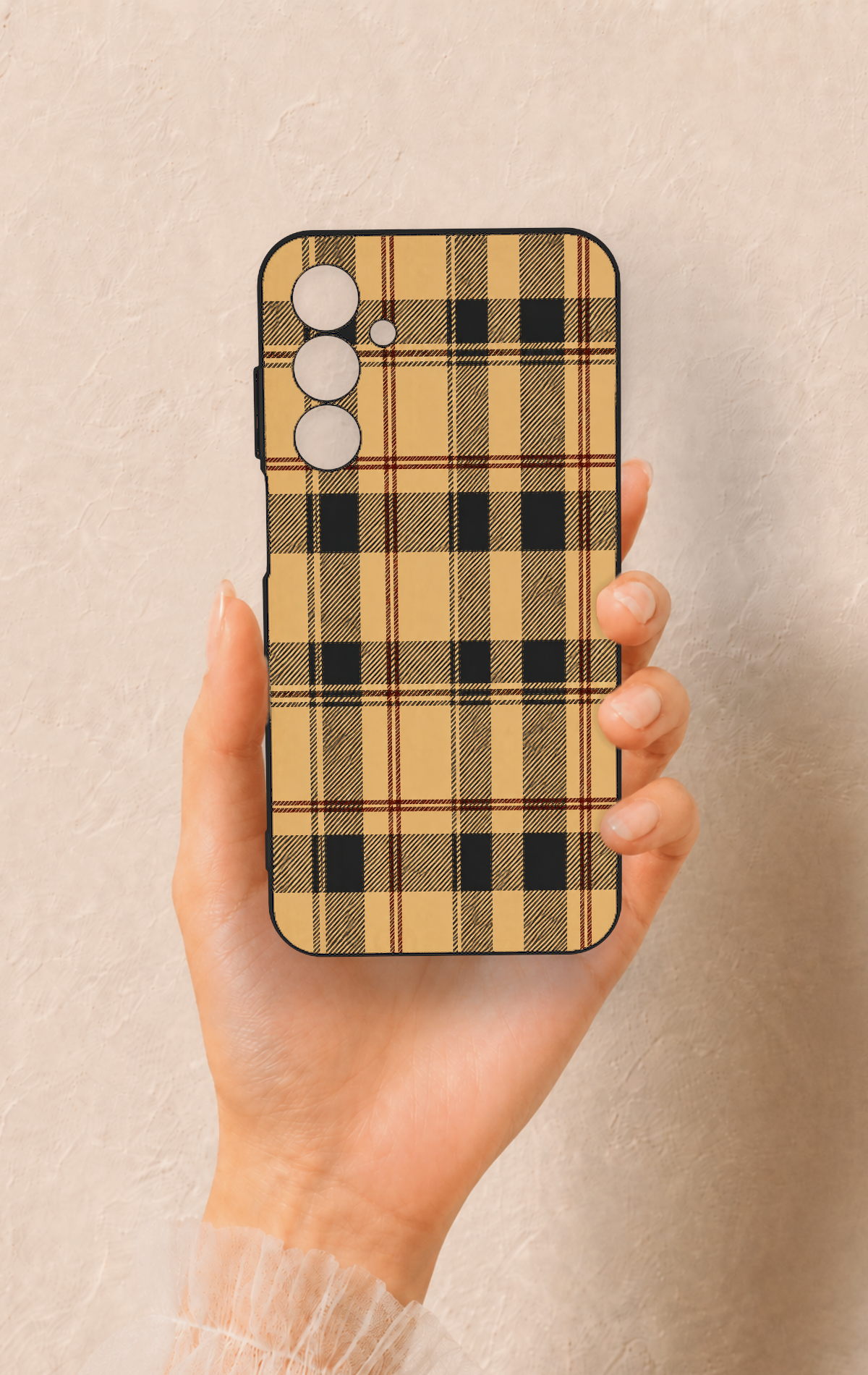 Samsung A25 Uyumlu Burberry Ekose Desenli Silikon Kılıf