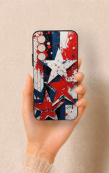 Samssung A54 Uyumlu Star Flag Desenli Silikon Kılıf