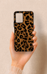 Vivo Y21S Uyumlu Koyu Leopar Deri Desenli Silikon Kılıf