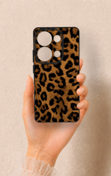 Redmi Note 13 Pro 4G Uyumlu Koyu Leopar Deri Desenli Silikon Kılıf