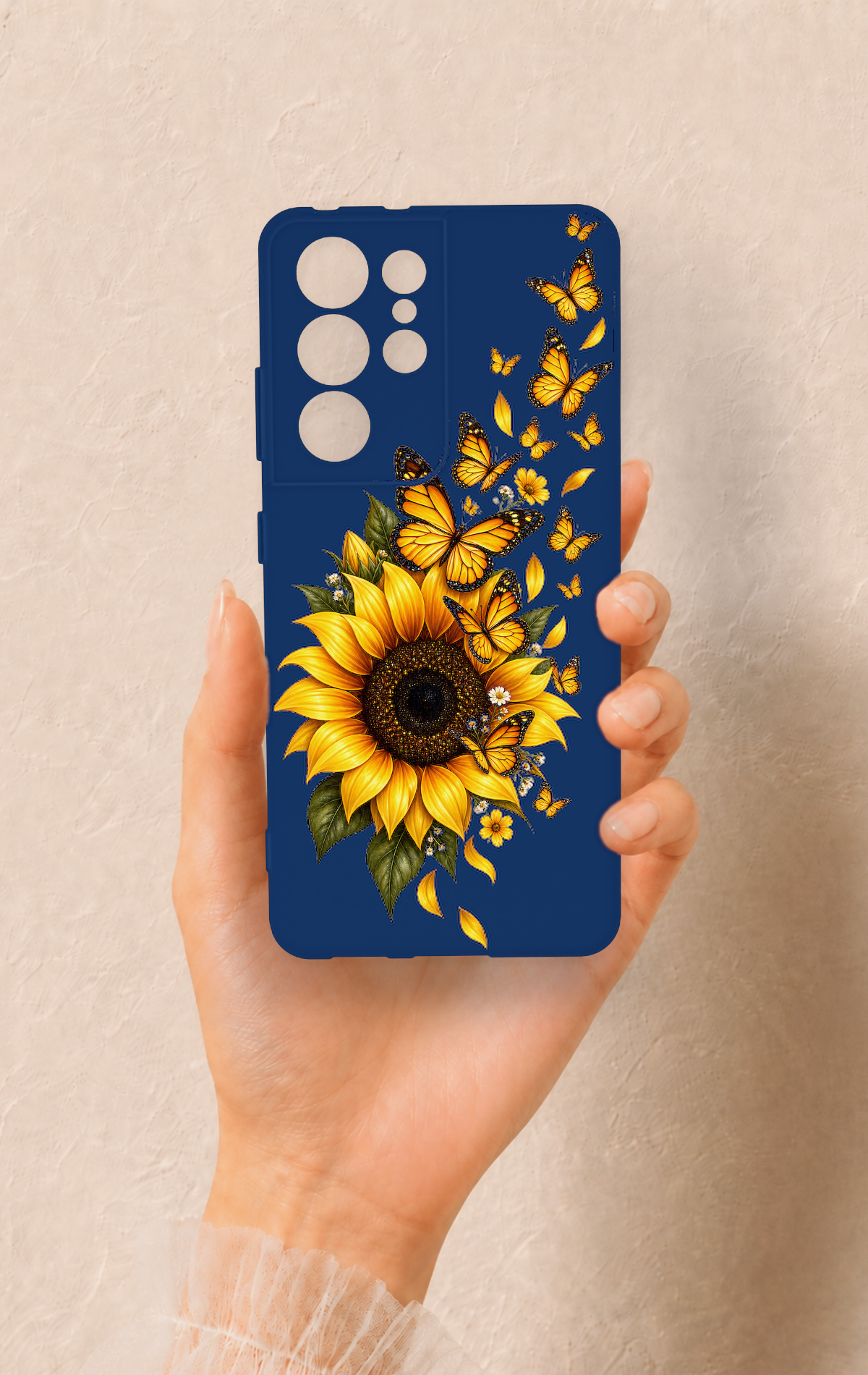 Samsung S21 Ultra Uyumlu Ayçiçeği Desenli Silikon Kılıf