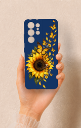 Samsung S21 Ultra Uyumlu Ayçiçeği Desenli Silikon Kılıf