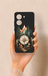 Poco X7 Pro Uyumlu Pusula Orman Desenli Silikon Kılıf