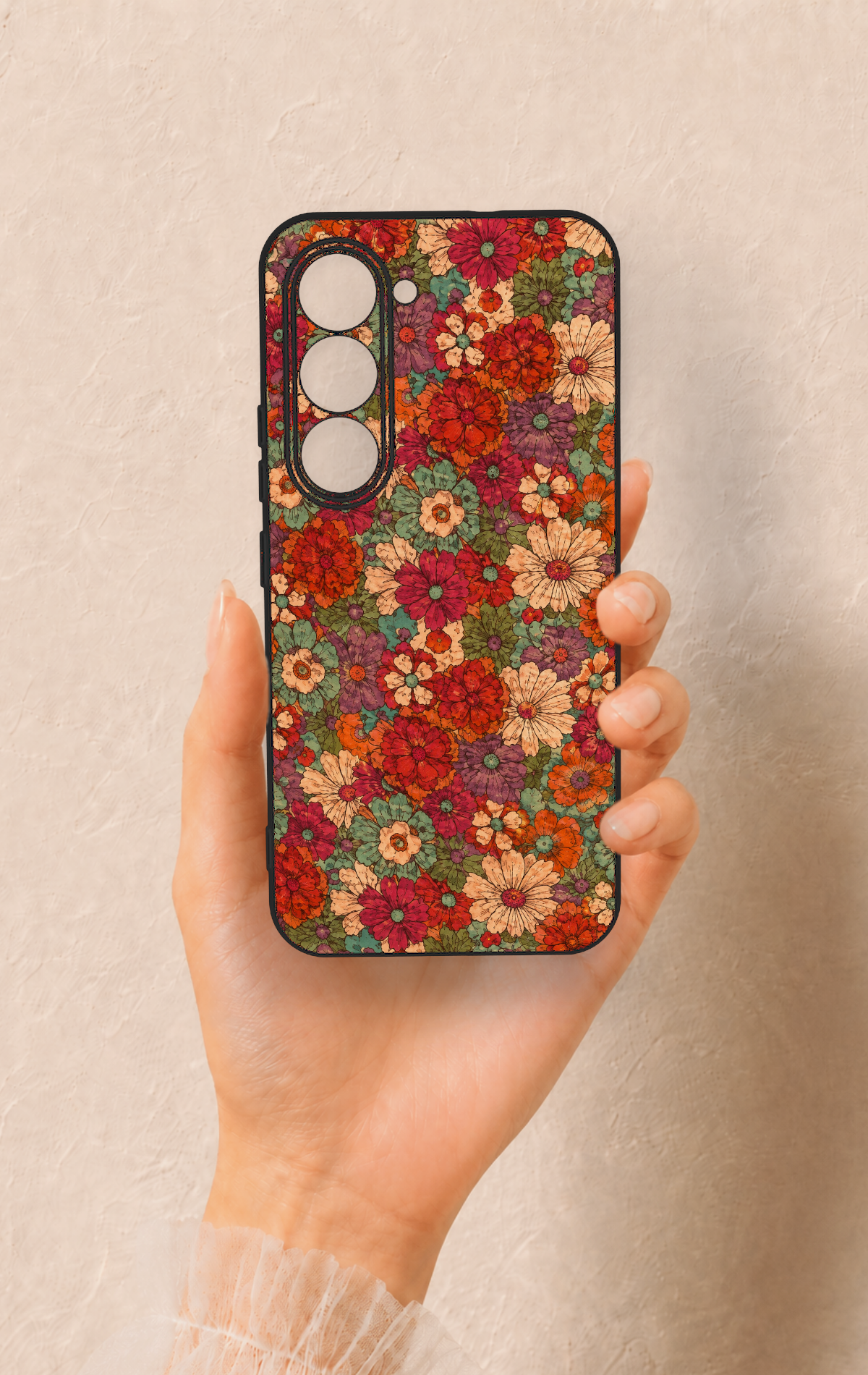 Tecno Spark 40 Pro Uyumlu Pastel Çiçek Bahçesi Desenli Silikon Kılıf