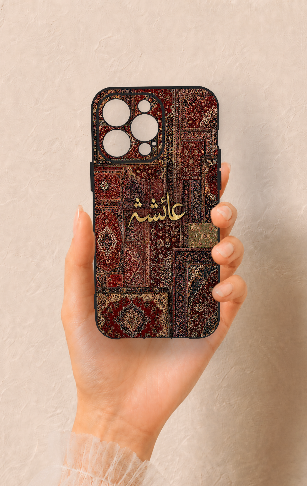 iPhone 13 Pro Max Uyumlu Vintage Halı Desenli Silikon Kılıf