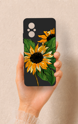 Realme 12 Lite Uyumlu Ay Çiçeği Desenli Silikon Kılıf