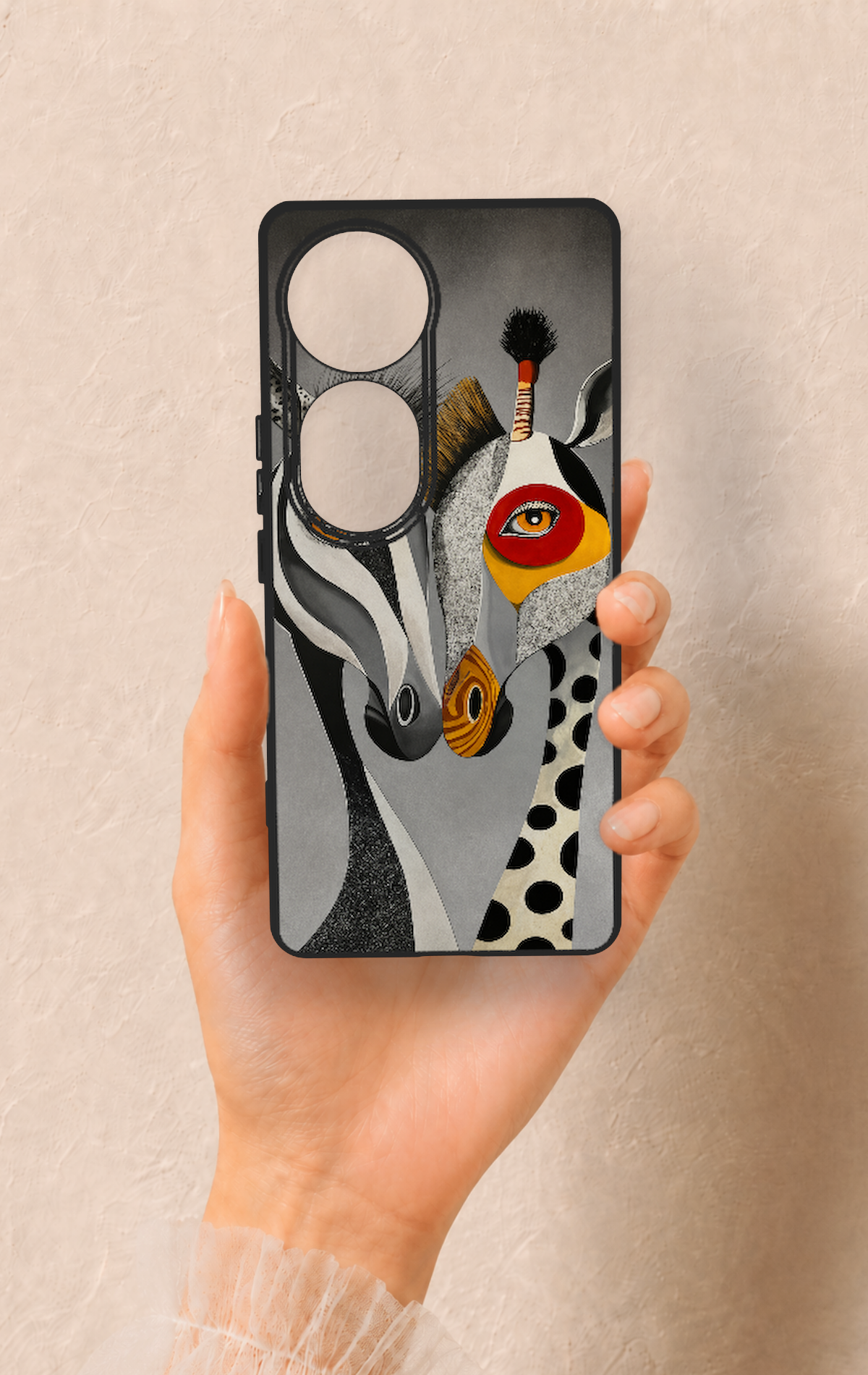 Vivo V40 Uyumlu Zebra ve Zürafa Desenli Silikon Kılıf