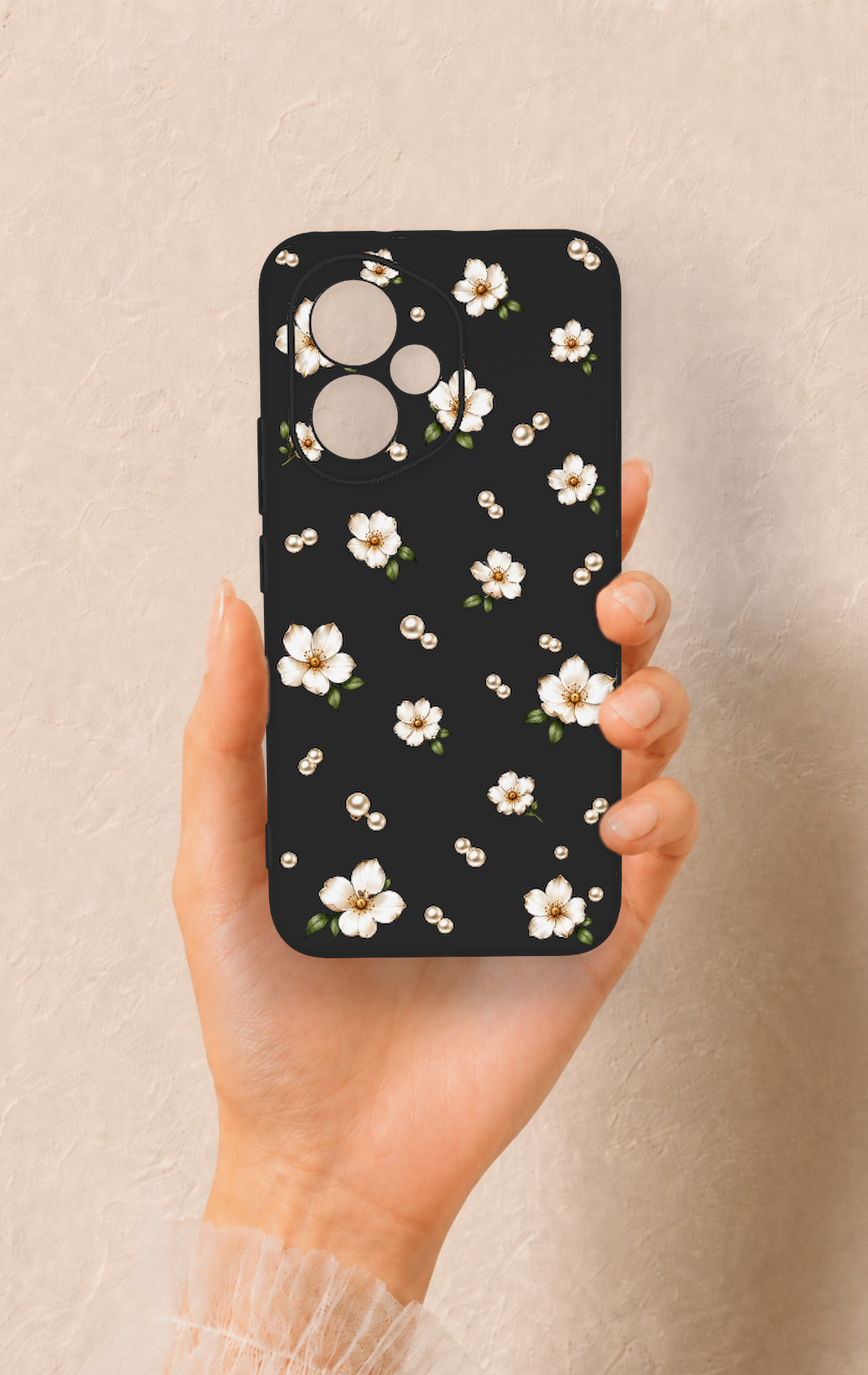 Honor 400 Uyumlu İnci Papatya Desenli Silikon Kılıf