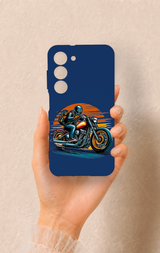Samsung S23 Uyumlu Moto Rider Desenli Silikon Kılıf