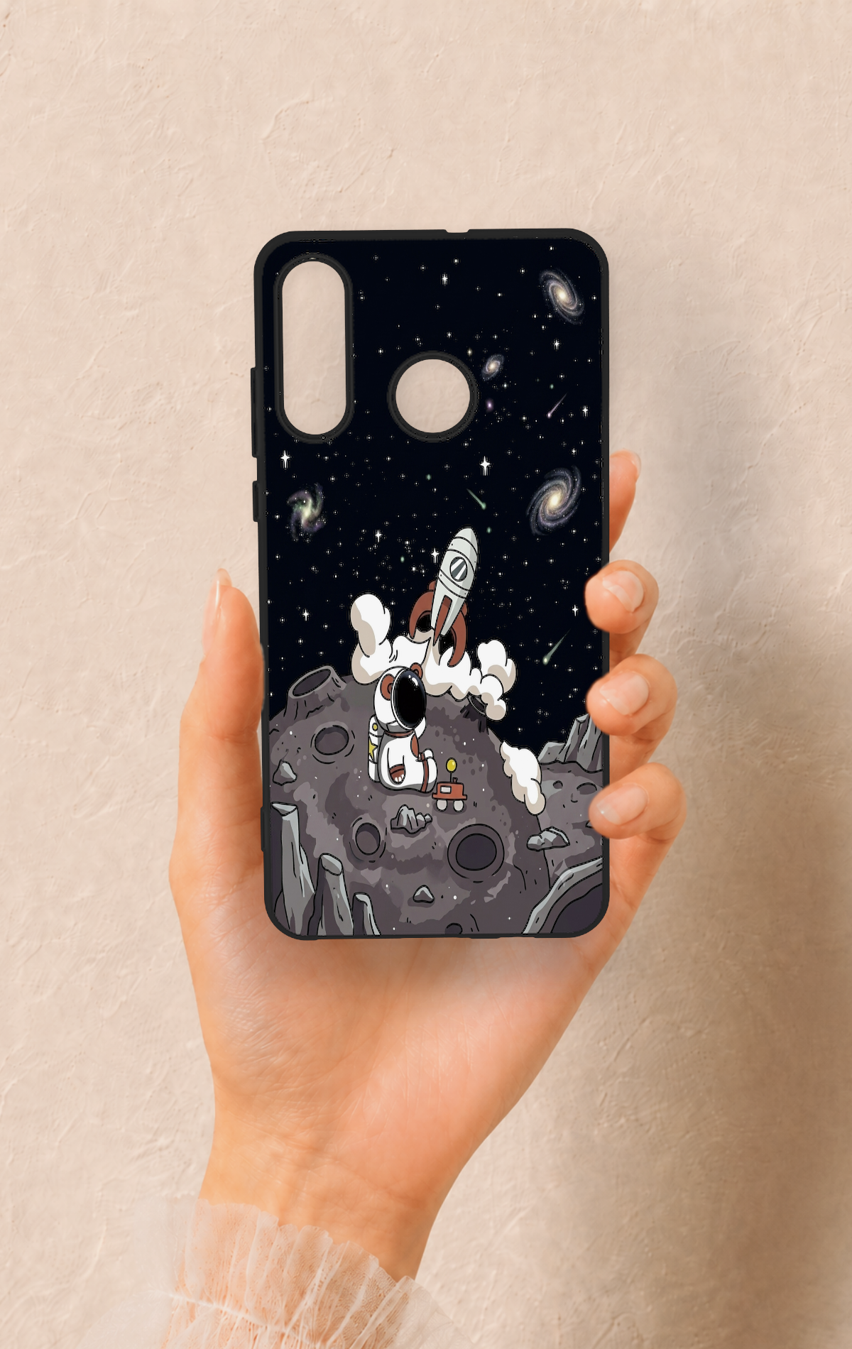Huawei P30 Lite Uyumlu Uzay Astronot Desenli Silikon Kılıf