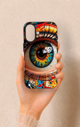 iPhone 16 Uyumlu Renkli Göz Bebeği Desenli Silikon Kılıf