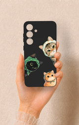 Samsung S25 Plus Uyumlu Kedi Ekibi Desenli Silikon Kılıf