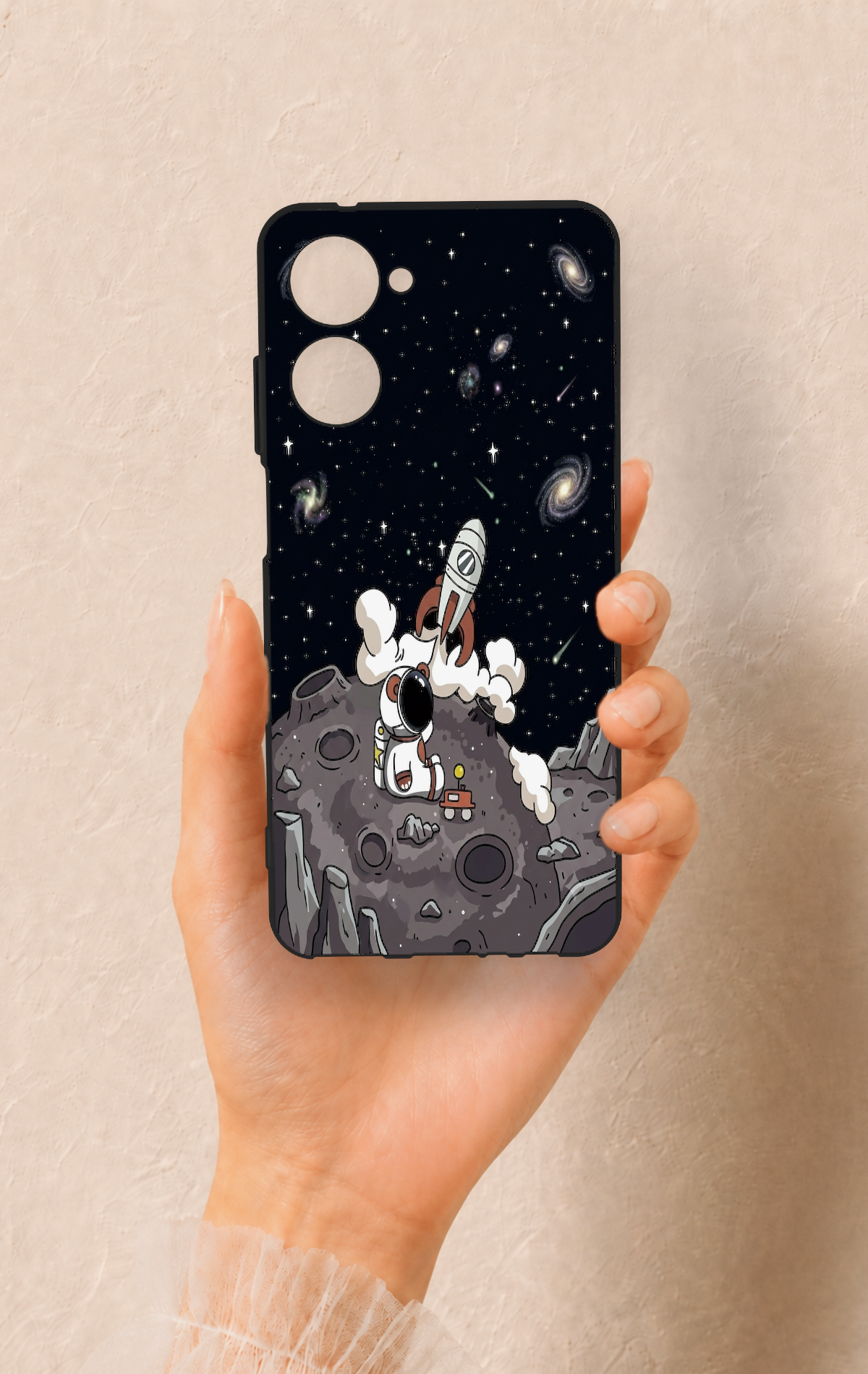 Realme 10 Uyumlu Uzay Astronot Desenli Silikon Kılıf