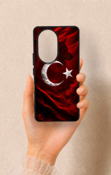 Honor 200 Pro 5G Uyumlu Kurt Türk Bayrağı Desenli Silikon Kılıf