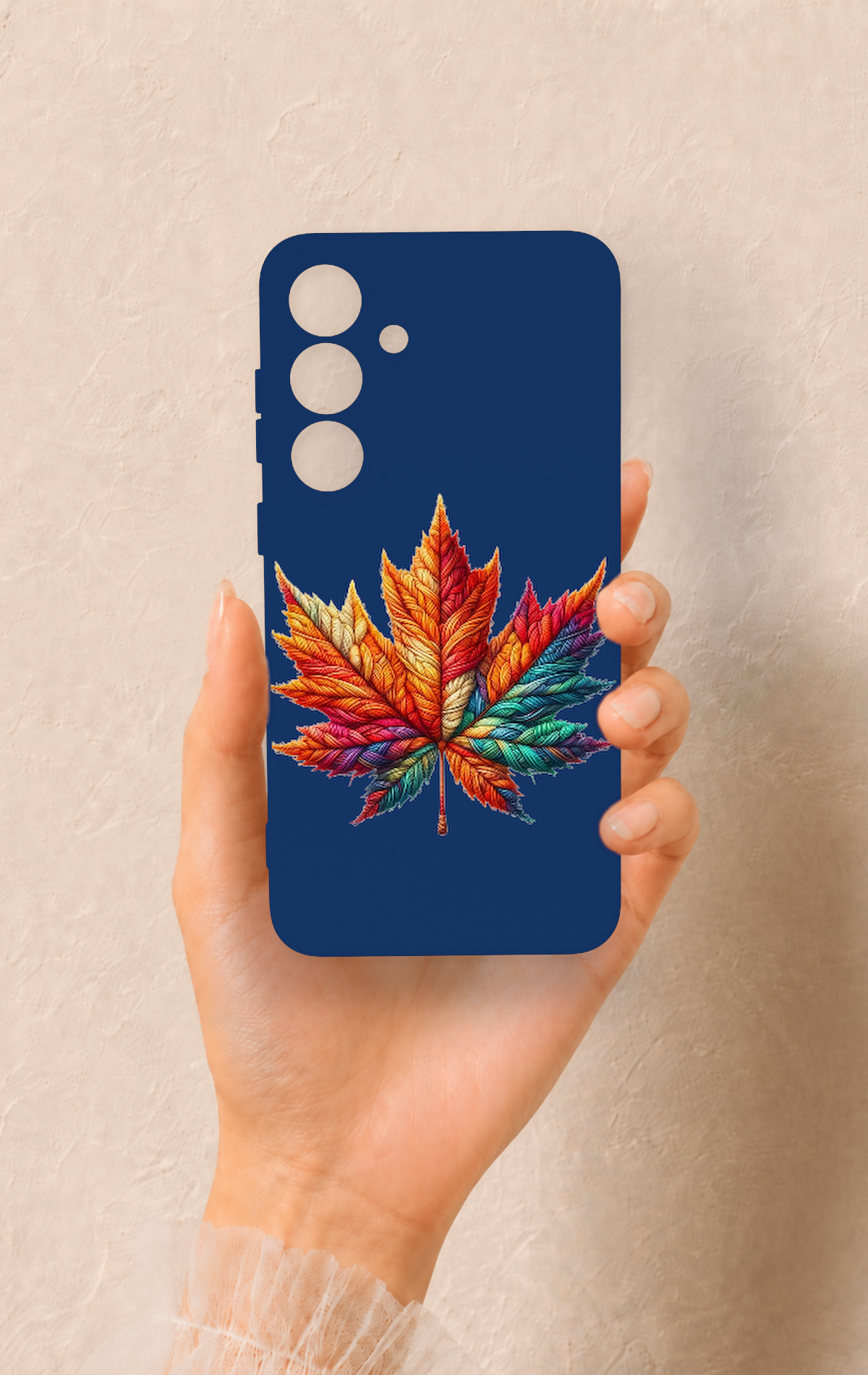 Samsung S25 Plus Uyumlu Renkli Yaprak Desenli Silikon Kılıf