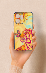 Oppo Reno 14F Uyumlu Güneşin Kaplanı Desenli Silikon Kılıf