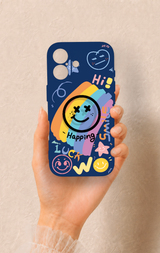 iPhone 17 Uyumlu Happing Smile Desenli Silikon Kılıf