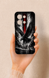 Redmi 15C 4G Uyumlu Kara Kartal Desenli Silikon Kılıf