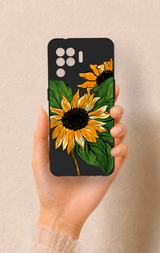 Oppo Reno 5 Lite Uyumlu Ay Çiçeği Desenli Silikon Kılıf