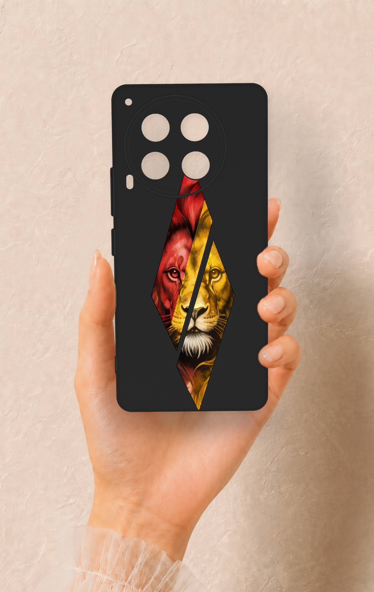 Tecno Camon 30 Uyumlu Kesik Aslan Desenli Silikon Kılıf