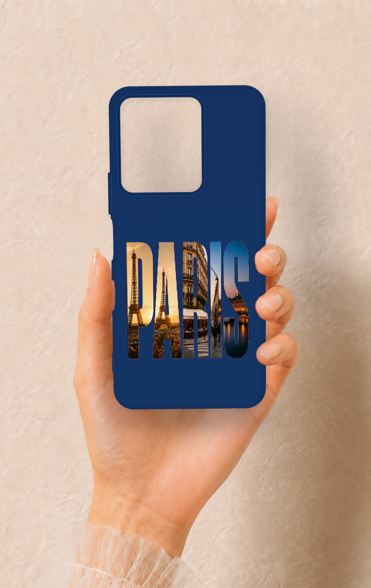 Vivo Y35 Uyumlu Paris Desenli Silikon Kılıf