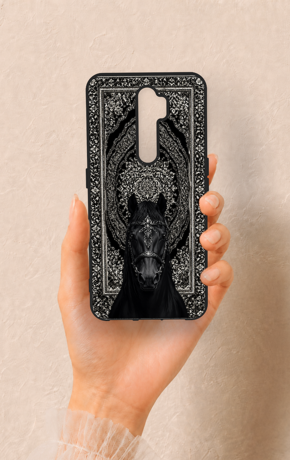 Oppo A5 2020 Uyumlu Etnik At Figürü Desenli Silikon Kılıf