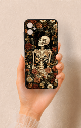 Samsung A05 Uyumlu Çiçek İskelet Desenli Silikon Kılıf