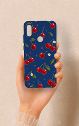 Huawei Y6 2019 Uyumlu Kiraz Papatya Desenli Silikon Kılıf