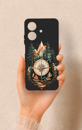 Realme Note 60 Uyumlu Pusula Orman Desenli Silikon Kılıf