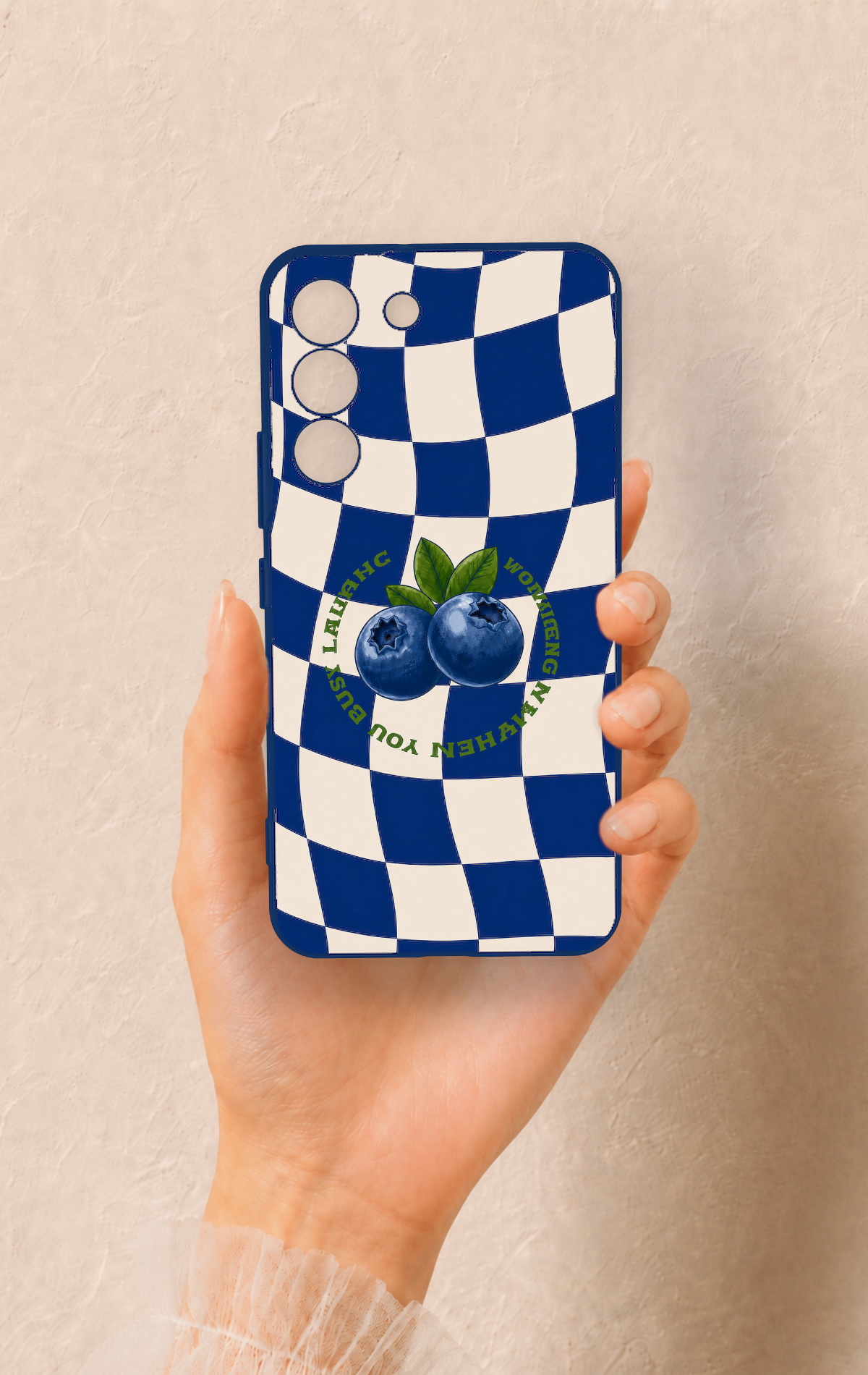 Samsung S22 Uyumlu Yaban Mersini Desenli Silikon Kılıf